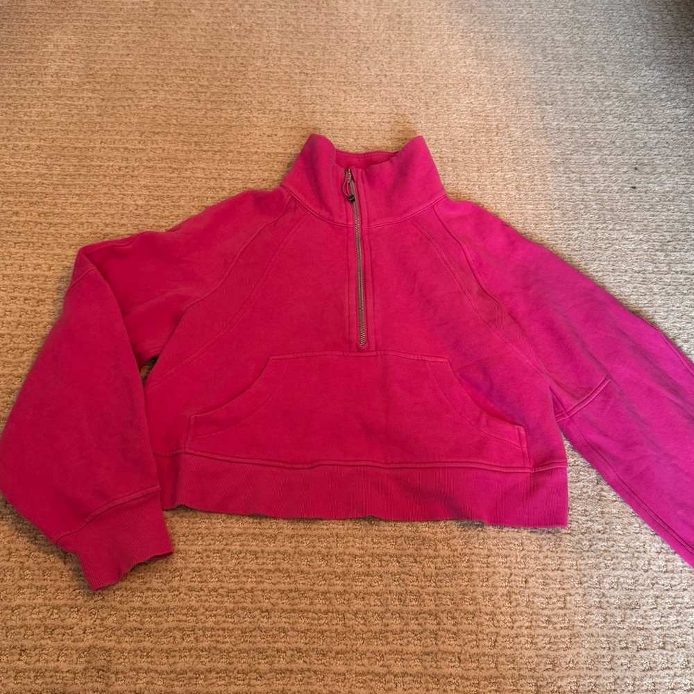 Lululemon Scuba Half Zip Crop Sonic Pink